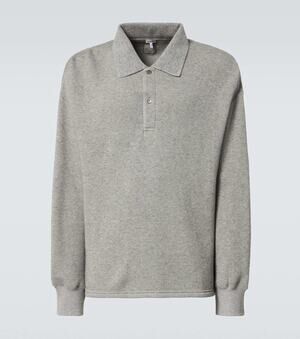New With Tags Loewe Gray Cashmere/Cotton Anagram Polo Sweatshirt Size L $990.00